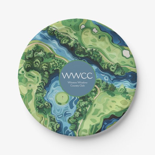 おもしろいへのスイング：ゴルフコースガラ紙プレート ペーパープレート (正面)