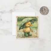 おもしろいへの飛び込み：愛らしいアヒルの雨 ノートカード (正面/裏面インサイチュ)