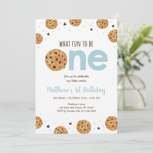 おもしろいへワンクッキーボーイファースト誕生日 招待状