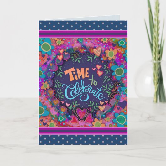 おもしろいへ祝の誕生日フローラ カード (正面)