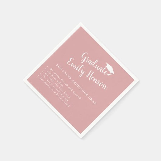 おもしろいほこりっぽいピンクの卒業についての事実 スタンダードカクテルナプキン (角)