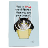 おもしろいぽちゃぽちゃのタビーキャットボックス ミディアムペーパーバッグ (正面)