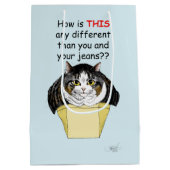 おもしろいぽちゃぽちゃのタビーキャットボックス ミディアムペーパーバッグ (裏面)