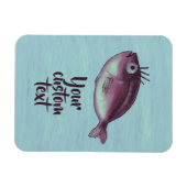 おもしろいまつげファンシー付きカスタム魚 マグネット (横)