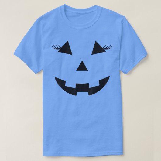 おもしろいまつ毛の怖いジャックoランタン顔 tシャツ (デザイン正面)