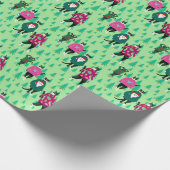 おもしろいみにくいクリスマスジャンパーグリーンの猫 ラッピングペーパー (角)