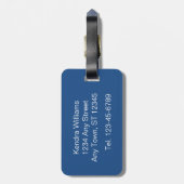 おもしろいめい想カエルのパーソナライズされた漫画 ラゲッジタグ (裏面縦)