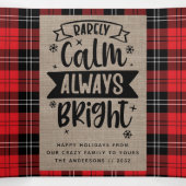 おもしろいめったに落ち着いて常に明るい格子模様のBurlap写真 三つ折りクリスマスカード (内部中)