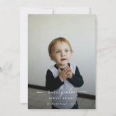 おもしろいめったに落ち着いて明るい子供の写真 シーズンカード (正面)