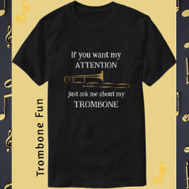 おもしろいもしトロンボーン注意Tシャツ Tシャツ