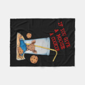 おもしろいもし与えCookieのコスメ誕生日 フリースブランケット (正面(横))