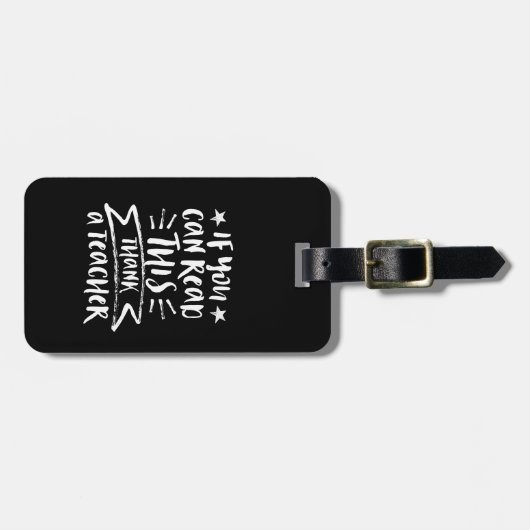 おもしろいもし先生は読こ感謝していの先生 ラゲッジタグ (正面横)