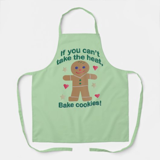 おもしろいもし「暑いなんて我慢できない」ジンジャーブレッドマン エプロン (正面)