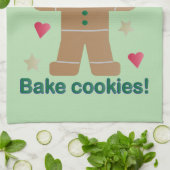 おもしろいもし「暑いなんて我慢できない」ジンジャーブレッドマン キッチンタオル (折り畳み)