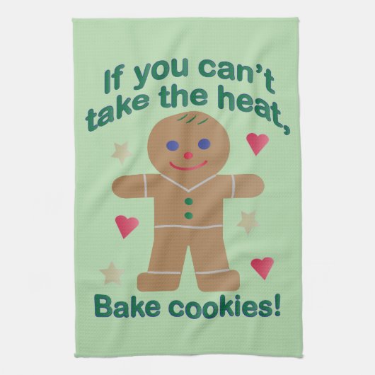 おもしろいもし「暑いなんて我慢できない」ジンジャーブレッドマン キッチンタオル (縦)