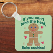 おもしろいもし「暑いなんて我慢できない」ジンジャーブレッドマン キーホルダー (正面)