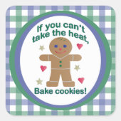 おもしろいもし「暑いなんて我慢できない」ジンジャーブレッドマン スクエアシール (正面)