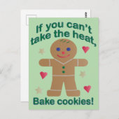 おもしろいもし「暑いなんて我慢できない」ジンジャーブレッドマン ポストカード (正面/裏面)