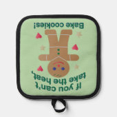 おもしろいもし「暑いなんて我慢できない」ジンジャーブレッドマン 鍋敷き (正面)