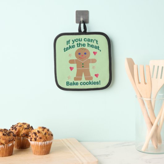 おもしろいもし「暑いなんて我慢できない」ジンジャーブレッドマン 鍋敷き (インサイチュ (吊り下げ))