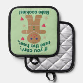 おもしろいもし「暑いなんて我慢できない」ジンジャーブレッドマン 鍋敷き (正面/裏面)