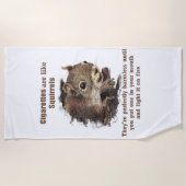 おもしろいやめアンチ喫煙やる気を起こさせる引用文リス ビーチタオル (正面)