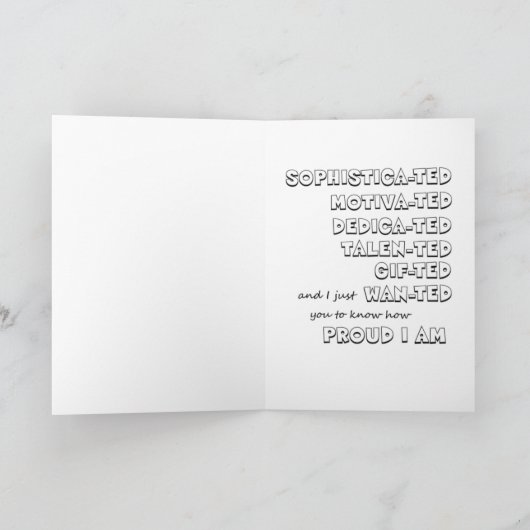 おもしろいやる気を起こさせるおめでとう カード (内部)