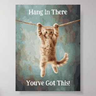 おもしろいやる気を起こさせるつるCat Poster ポスター
