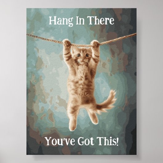 おもしろいやる気を起こさせるつるCat Poster ポスター (正面)