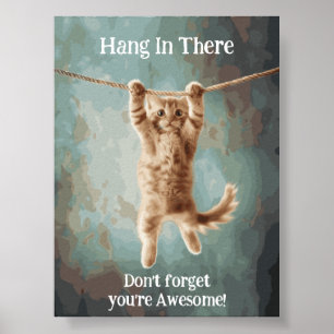 おもしろいやる気を起こさせるつるCat Poster ポスター