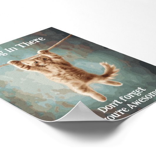 おもしろいやる気を起こさせるつるCat Poster ポスター