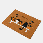 おもしろいようこそ本棚の隠し黒猫ホーム ドアマット (アングル)
