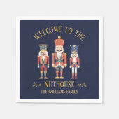 おもしろいようこそNuthouse Nutcrackerクリスマス スタンダードカクテルナプキン (正面)