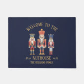 おもしろいようこそNuthouse Nutcrackerクリスマス ドアマット (正面)