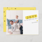 おもしろいよくはしゃぐお正月の願い シーズンポストカード (正面/裏面)