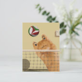 おもしろいよくはしゃぐお洒落Cat: Volleyball ポストカード (スタンド正面)