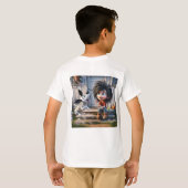 おもしろいよくはしゃぐとキッズTシャツ Tシャツ (裏面フル)