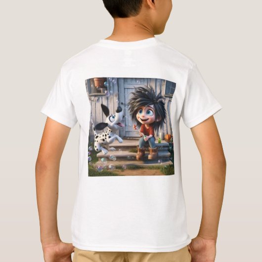 おもしろいよくはしゃぐとキッズTシャツ Tシャツ (裏面)