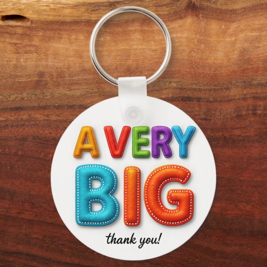 おもしろいよくはしゃぐとサンキューカード感じ文字 キーホルダー (正面)