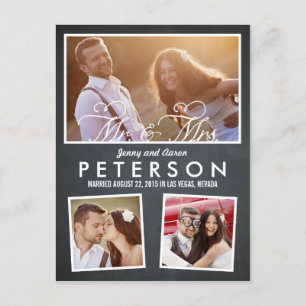 おもしろいよくはしゃぐと発表-チ結婚ャルクボード 案内ポストカード