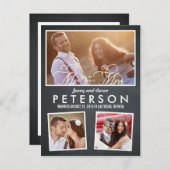 おもしろいよくはしゃぐと結婚発表 – Chalkboard 案内ポストカード (正面/裏面)