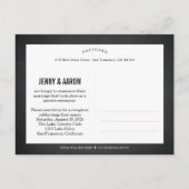 おもしろいよくはしゃぐと結婚発表 – Chalkboard 案内ポストカード (裏面)