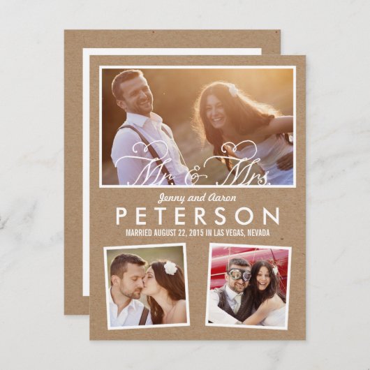 おもしろいよくはしゃぐと結婚発表 – Craft 案内ポストカード (正面/裏面)