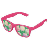 おもしろいよくはしゃぐピンクのフレームの衣装 レトロサングラス (アングル)