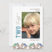 おもしろいよくはしゃぐモンスタートラック写真招待状 招待状 (正面)