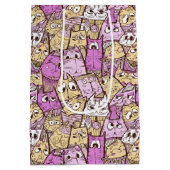 おもしろいよくはしゃぐ猫 ミディアムペーパーバッグ (裏面)