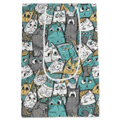 おもしろいよくはしゃぐ猫 ミディアムペーパーバッグ (裏面)