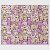 おもしろいよくはしゃぐ猫 ラッピングペーパー (フラット)