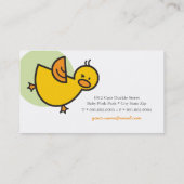 おもしろいよくはしゃぐ黄ダッキー(アヒルちゃん)と緑水玉模様 名刺 (裏面)