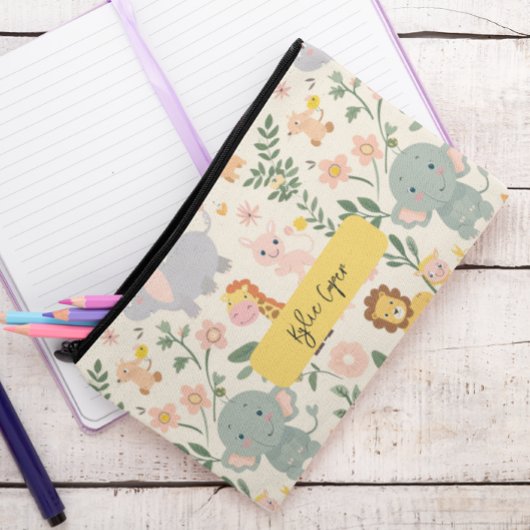 おもしろいよくはしゃぐ&ジャングル動物新学期キッズ アクセサリーポーチ